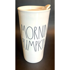 Rae Dunn | Morning Pumpkin | Ceramic | Travel Mug with Lid | EUC